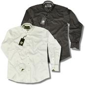 View Item Claudio Lugli Mod 60's Plain Club Round Penny Collar Bar Pin L/S Shirt